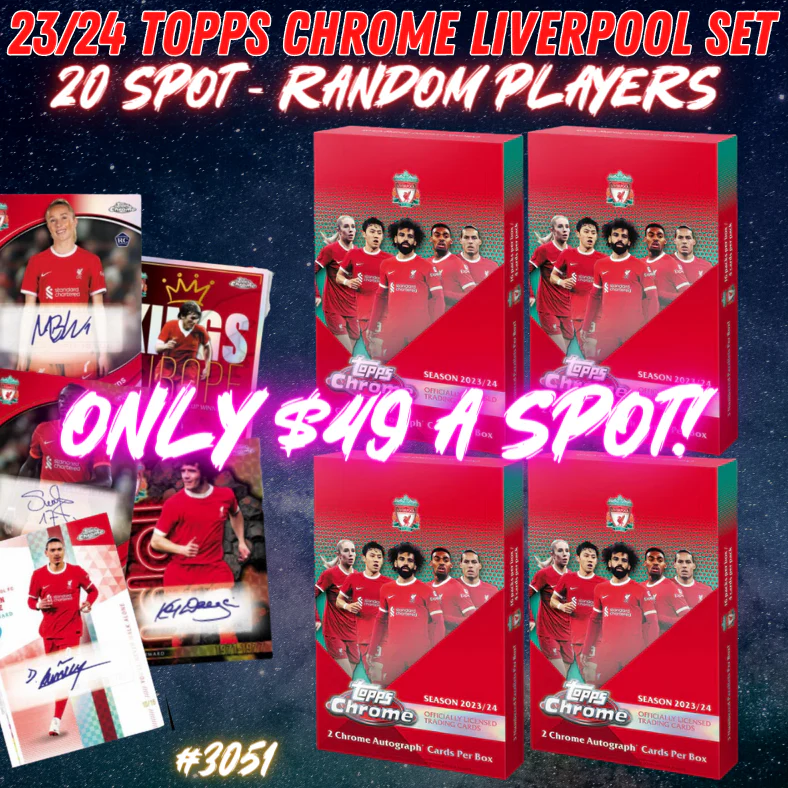 Break 3051 - 23/24 Topps Chrome Liverpool Set - 20 Spot - Random Players!