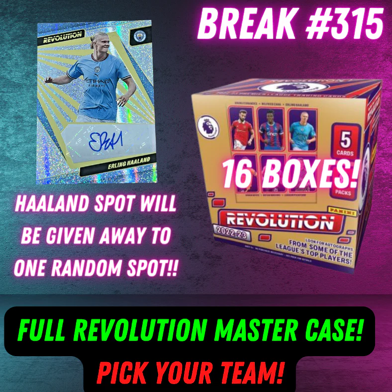 Break 315 - 2022-23 EPL Revolution Master Case - 16 Boxes - Pick Your Team
