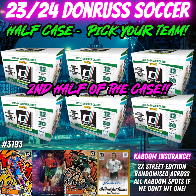 Break 3193 - 23/24 Donruss Soccer Hobby - Half Case - Pick Your Team ROUND 2!