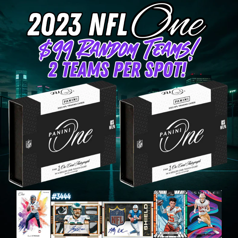 Break 3444 - Panini 2023 NFL One Hobby - 2 Box - Random Teams - 2 Teams Per Spot!