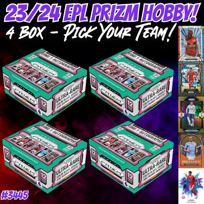 Break 3445 - 23/24 EPL Prizm HOBBY - 4 Box - Pick Your Team!