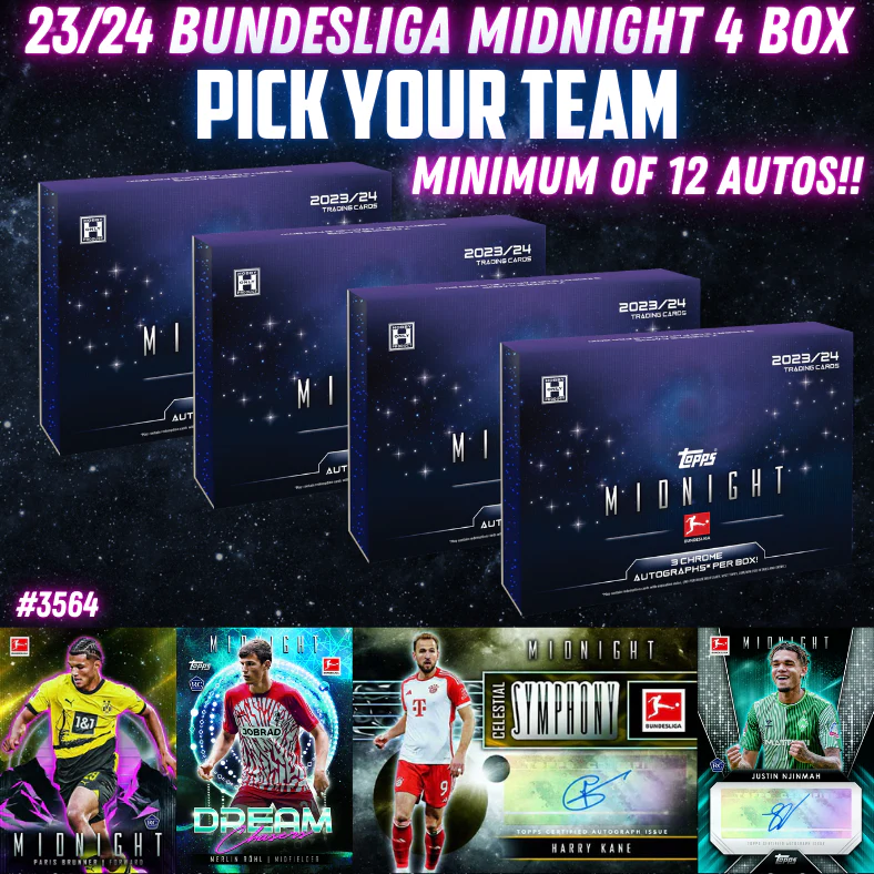 Break 3564 - 23/24 Topps Bundesliga Midnight - 4 Box - Pick Your Team