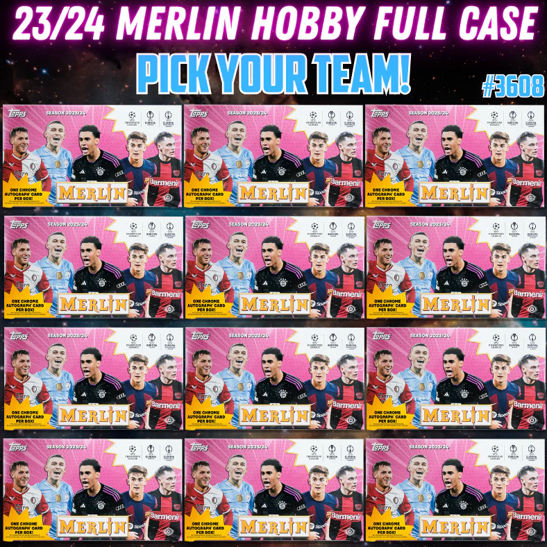 Break 3608 - 23/24 Topps UEFA Club Coll. Merlin Hobby - FULL CASE - Pick Your Team