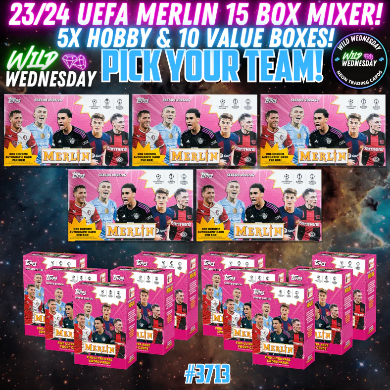 Break 3713 - 23/24 UEFA Merlin Hobby x Value 15 Box Pick Your Team!