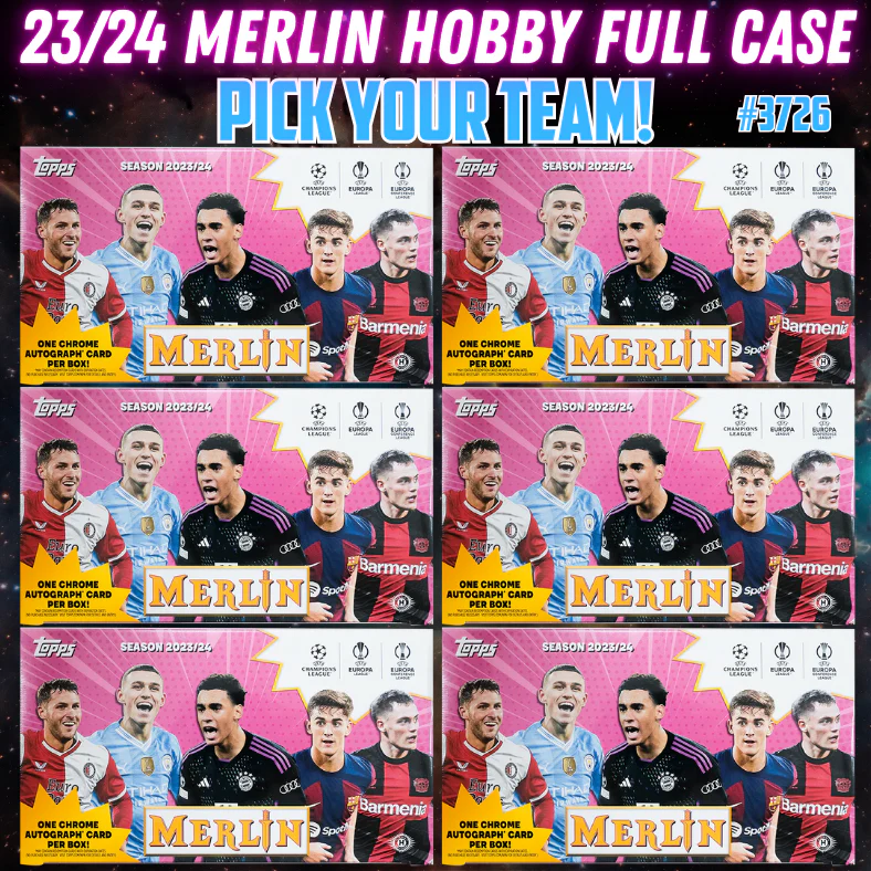 Break 3726 - 23/24 UEFA Club Comp Merlin HOBBY - HALF Case - Pick Your Team!
