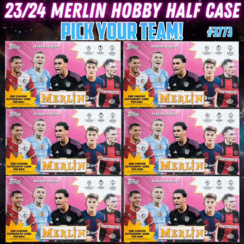 Break 3773 - 23/24 UEFA Club Comp Merlin HOBBY - HALF Case - Pick Your Team!