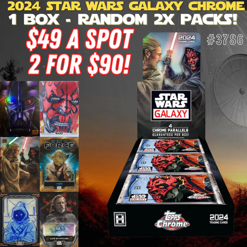 Break 3786 - 2024 Star Wars Galaxy Chrome - 1 Box -  Random 2x Packs!