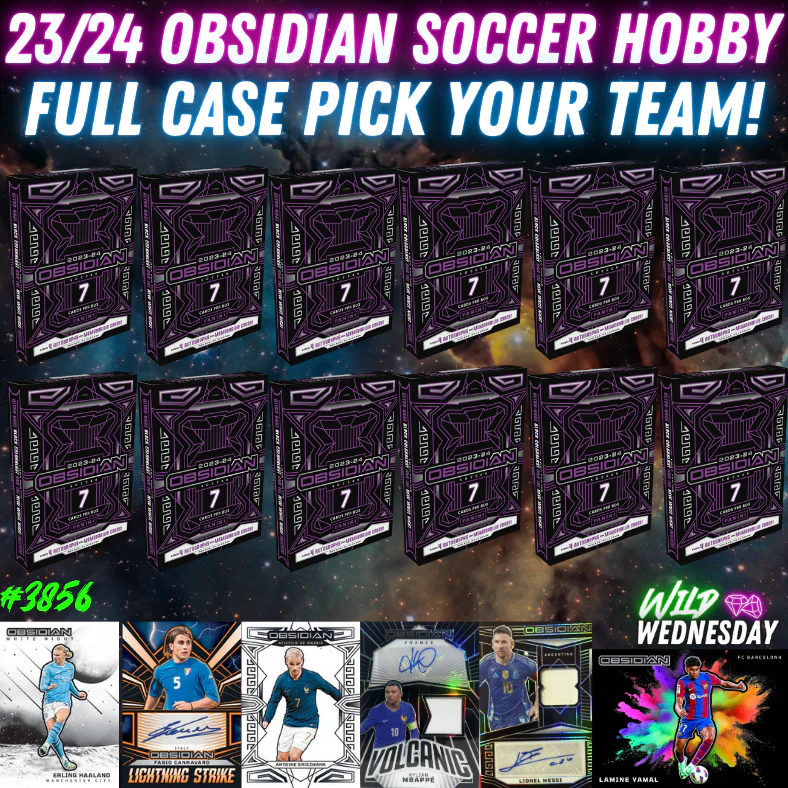 Break 3856 - 23/24 Obsidian Soccer Hobby - FULL CASE - Pick Your Team
