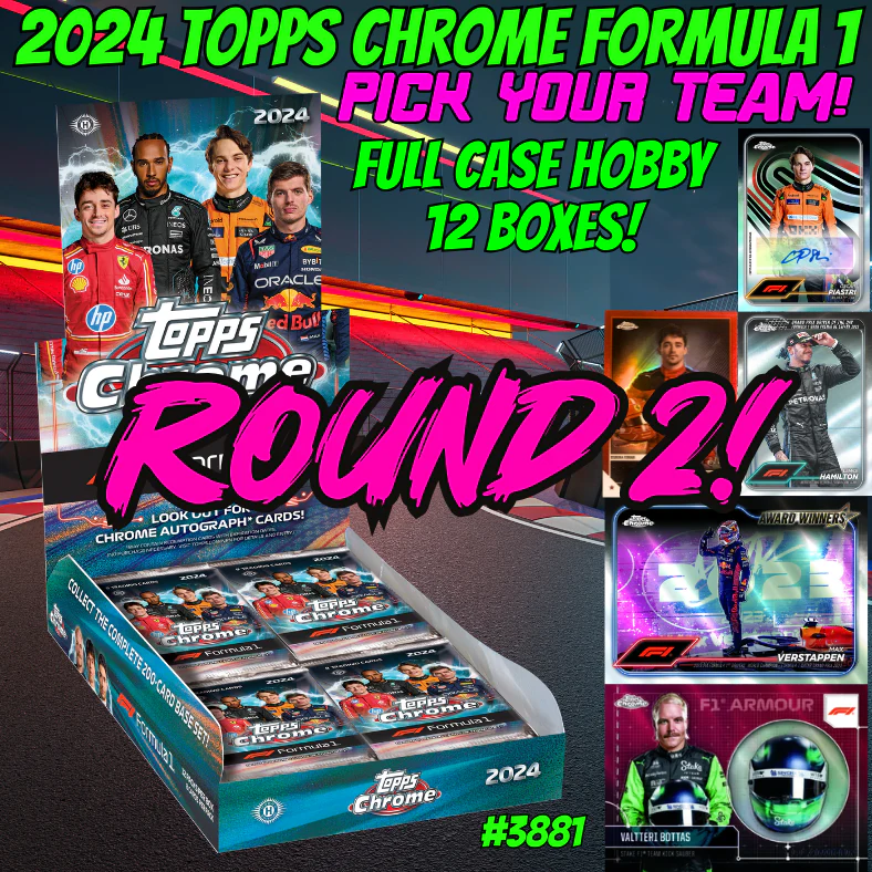 Break 3881 - 2024 Topps Chrome Formula 1 HOBBY - Full Case - Pick Your Driver ROUND 2!