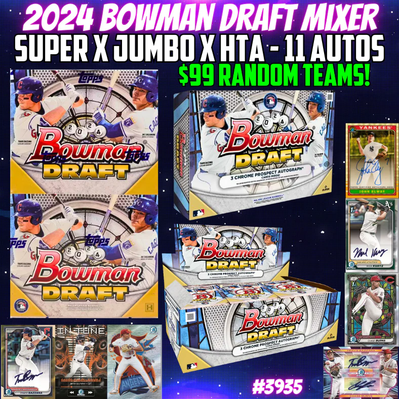 Break 3955 - 2024 Bowman Draft Trifecta - SUPER x JUMBO x HTA - Random Teams!