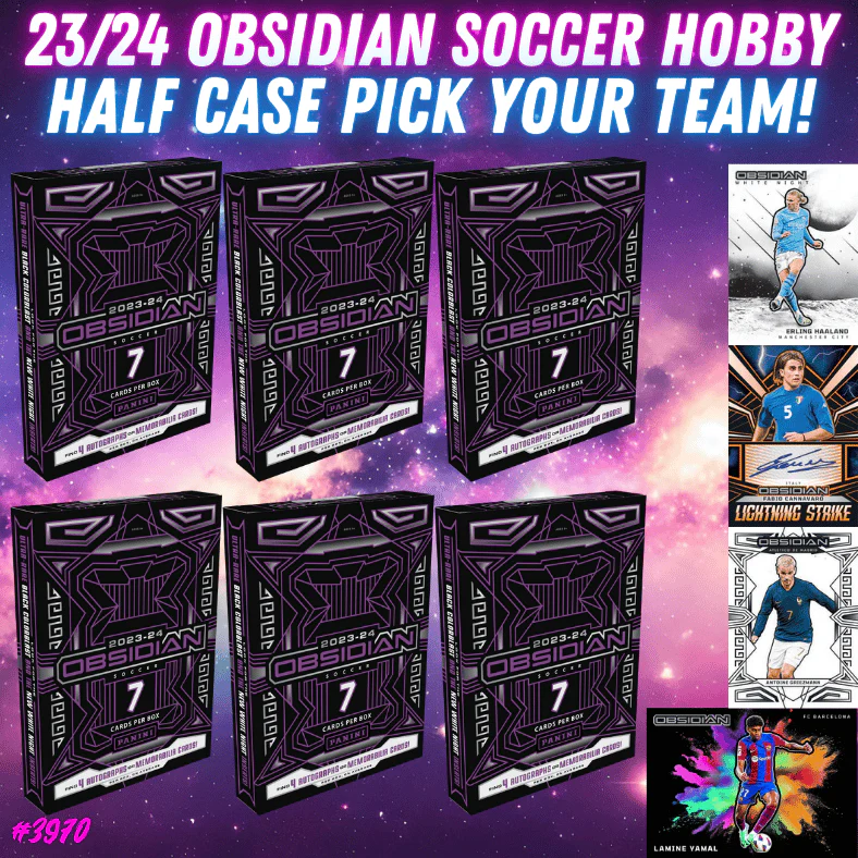 Break 3970 - 23/24 Obsidian Soccer Hobby - HALF CASE - Pick Your Team!