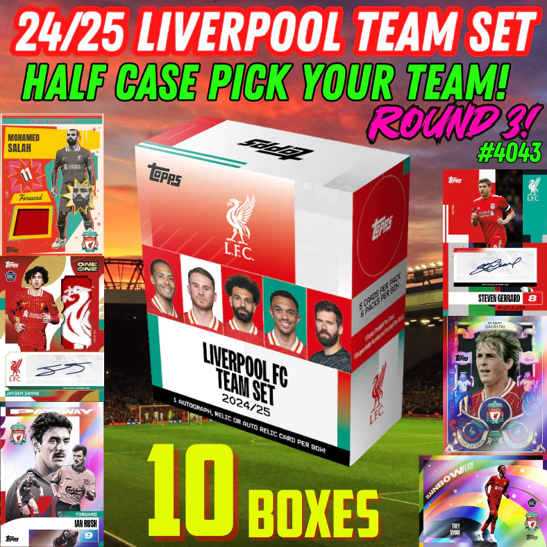 Break 4043 - 24/25 Liverpool Team Set - HALF CASE - 10 Boxes - Pick Your Player! ROUND 3
