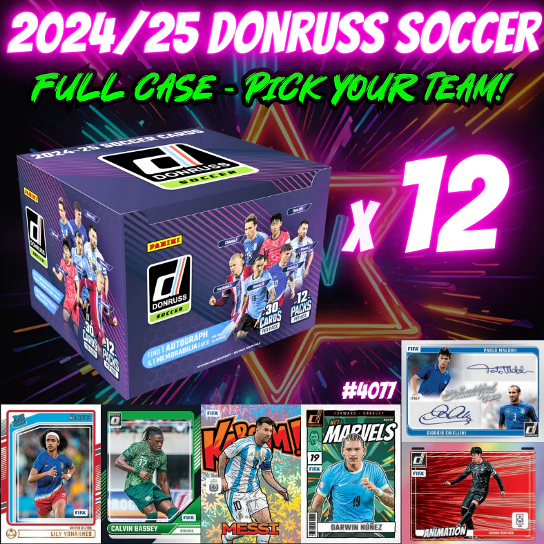 Break 4077 - 24/25 Donruss Soccer Hobby - FULL CASE - Pick Your Player!