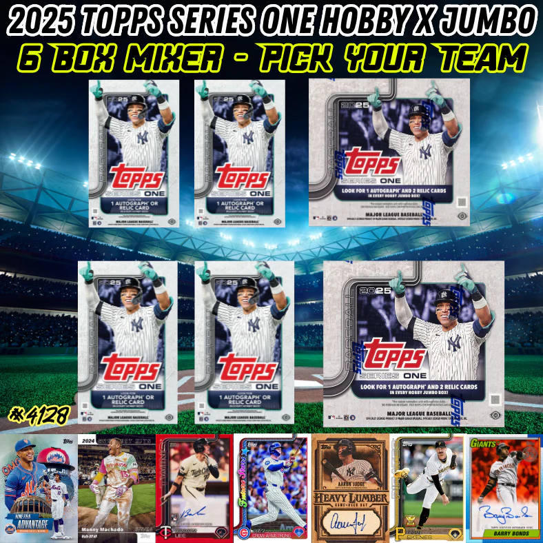 Break 4128 - NEW RELEASE - 2025 Topps MLB Series 1 Baseball - Hobby x Jumbo - 6 Box Mixer Pick Your Team!