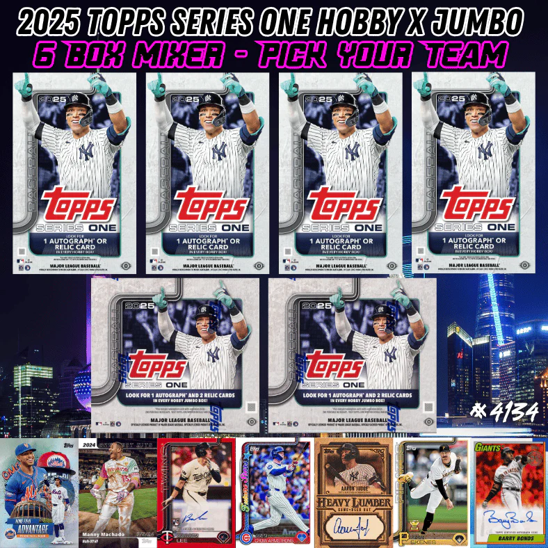 Break 4134 - NEW RELEASE - 2025 Topps MLB Series 1 Baseball - Hobby x Jumbo - 6 Box Mixer Pick Your Team!