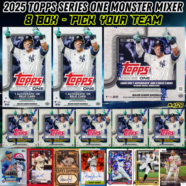 Break 4153 - 2025 Topps MLB Series 1 Baseball - Monster 8 Box Mixer Pick Your Team!