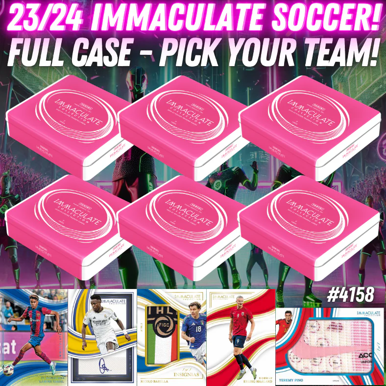 Break 4158 - 23/24 Immaculate Soccer Hobby - Full Case - Pick Your Team