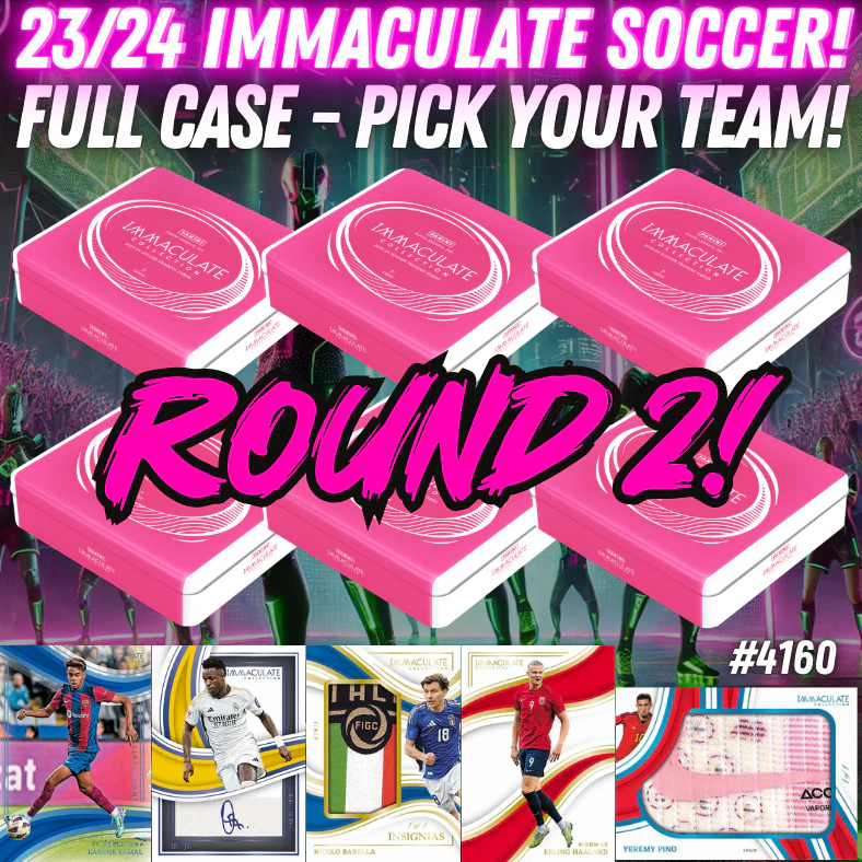 Break 4160 - 23/24 Immaculate Soccer Hobby - Full Case - Pick Your Team ROUND 2