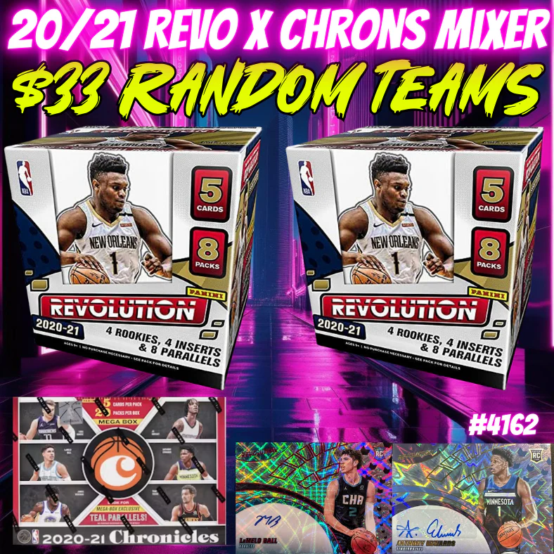 Break 4162 - NBA 20/21 Double Revo Hobby x Chronicles Mixer - $33 Random Teams!