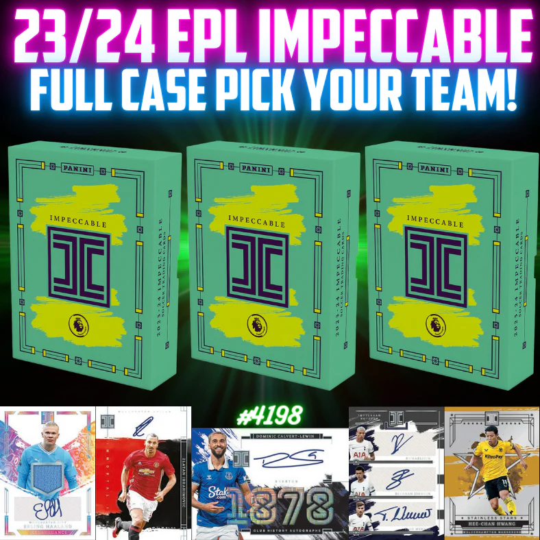 Break 4198 - 23/24 Impeccable Soccer Hobby - Full Case - Pick Your Team