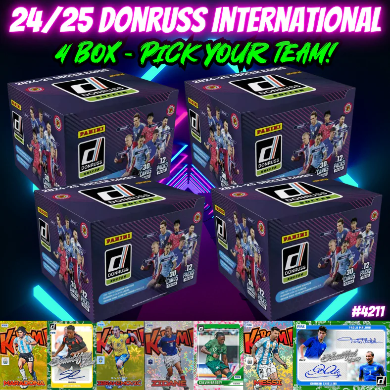 Break 4211 - 24/25 Donruss Soccer Int. Hobby 4 Box - Pick Your Team!