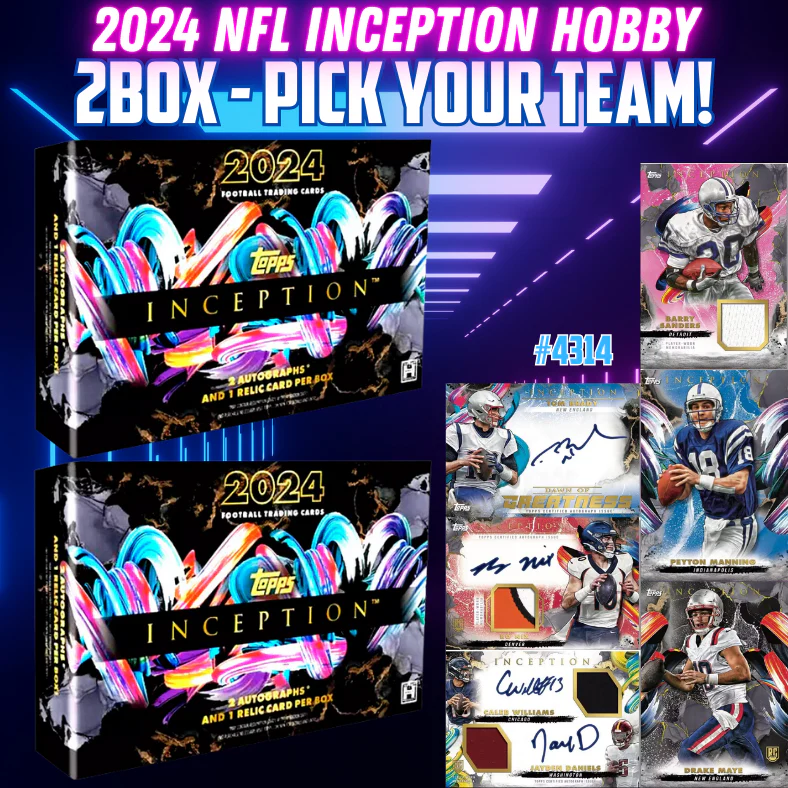 Break 4314 - 2024 NFL Inception Hobby - 2 Box - Pick Your Team!