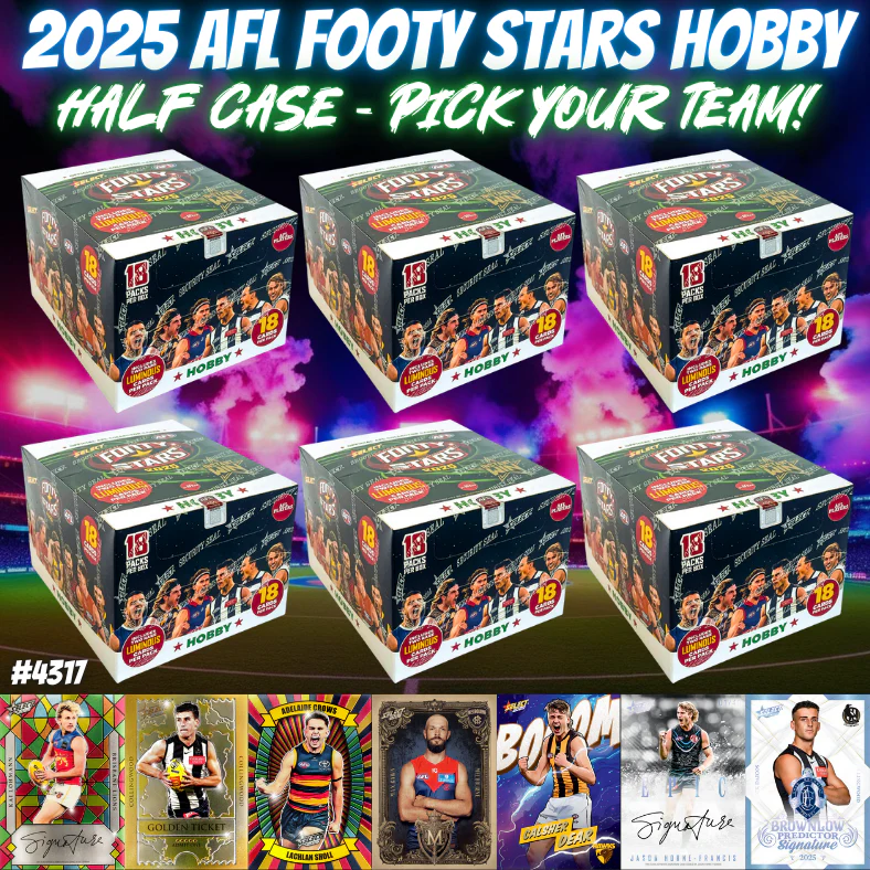 Break 4317 - 2025 AFL Footy Stars Hobby - Half Case - Pick Your Team!