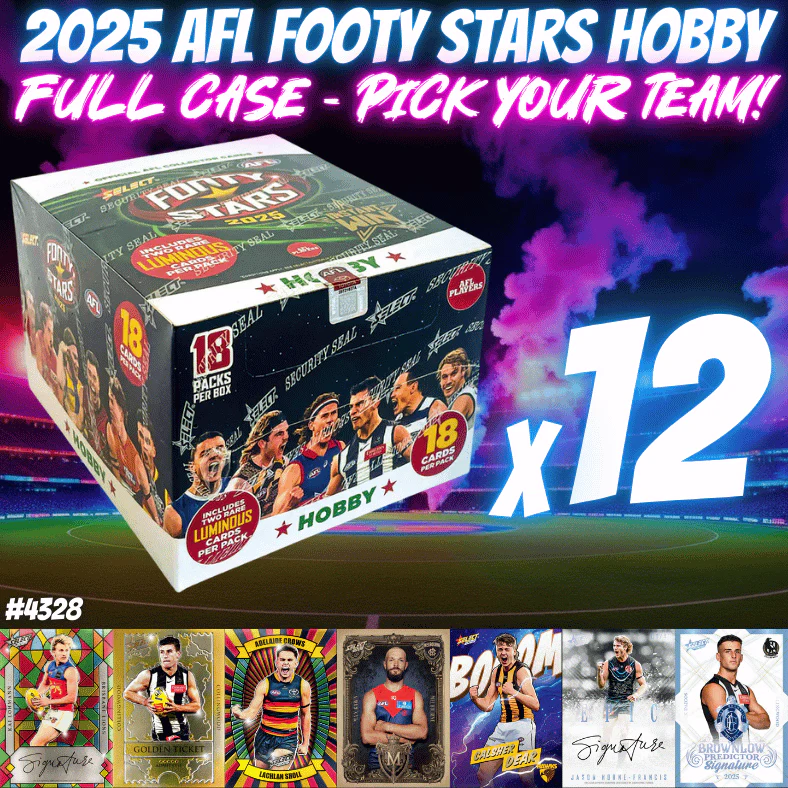 Break 4328 - 2025 AFL Footy Stars Hobby - FULL CASE - Pick Your Team!