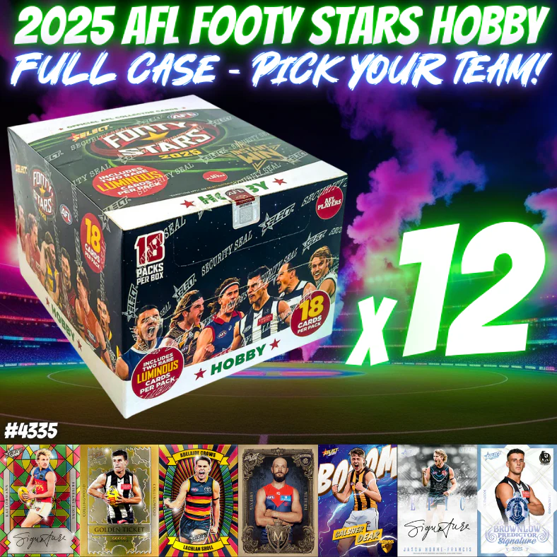 Break 4335 - 2025 AFL Footy Stars Hobby - FULL CASE - Pick Your Team!