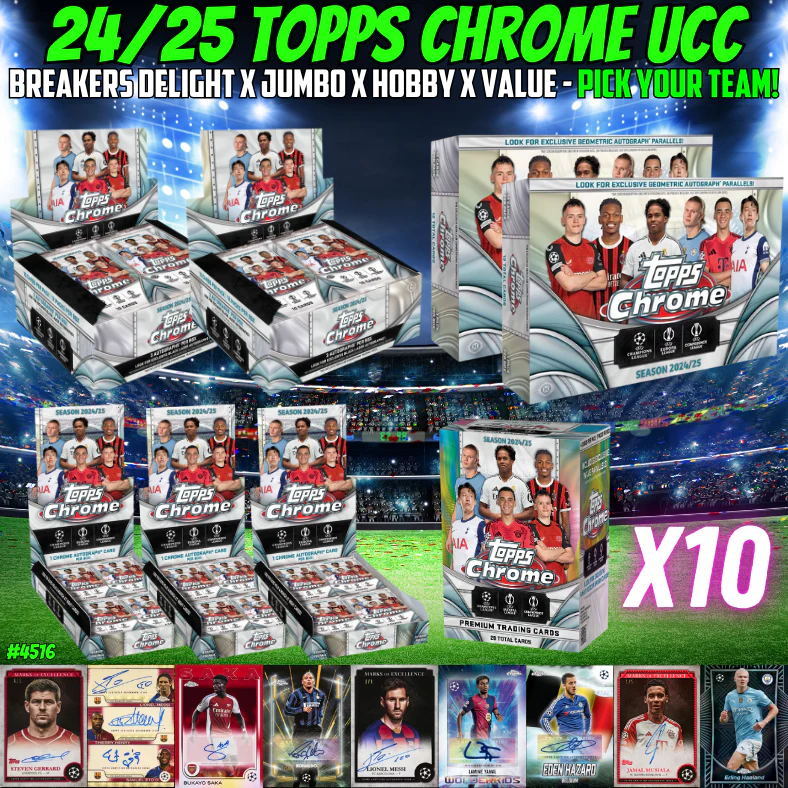 Break 4516 - 24/25 UCC Chrome Breakers Delight x Jumbo x Hobby x Value 17 Box - Pick Your Team!