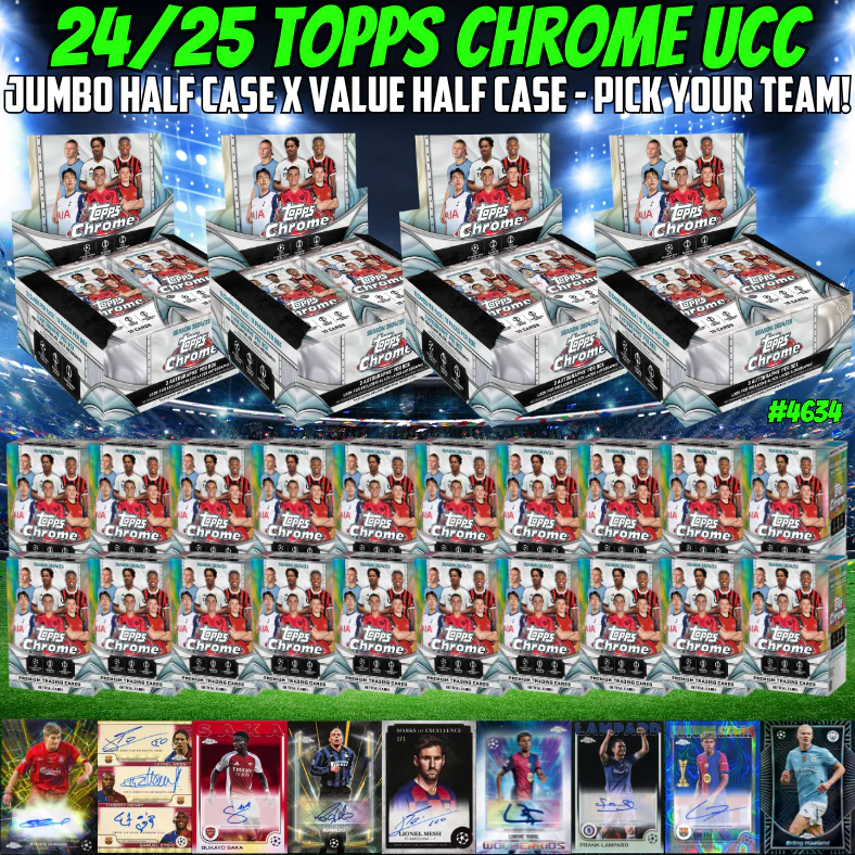 Break 4634 - 24/25 UCC Chrome Jumbo HALF CASE x Value HALF CASE - Pick Your Team!