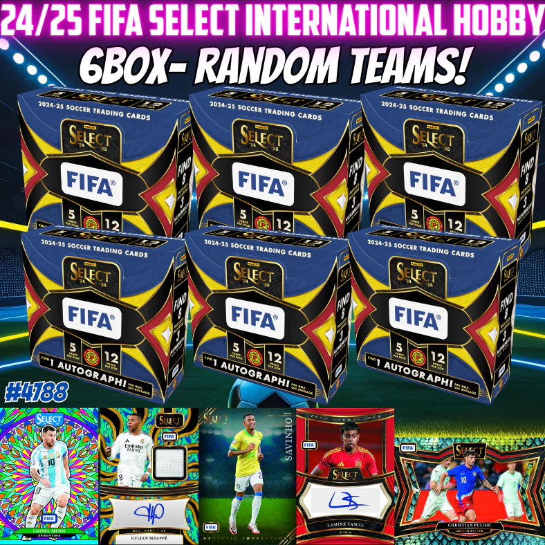 Break 4788 - 24/25 FIFA Select Int. Hobby 6 Box - RANDOM TEAMS!